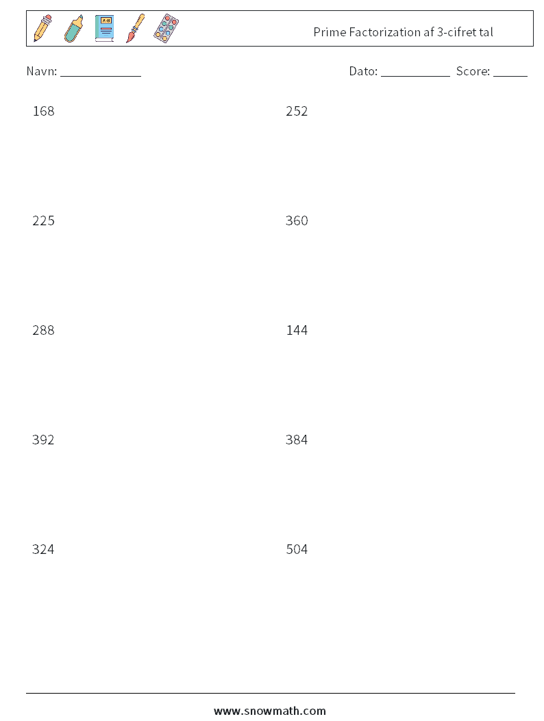 Prime Factorization af 3-cifret tal