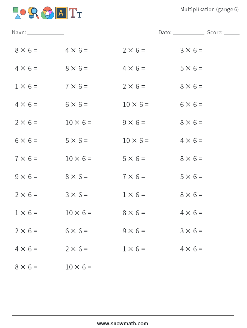 (50) Multiplikation (gange 6)