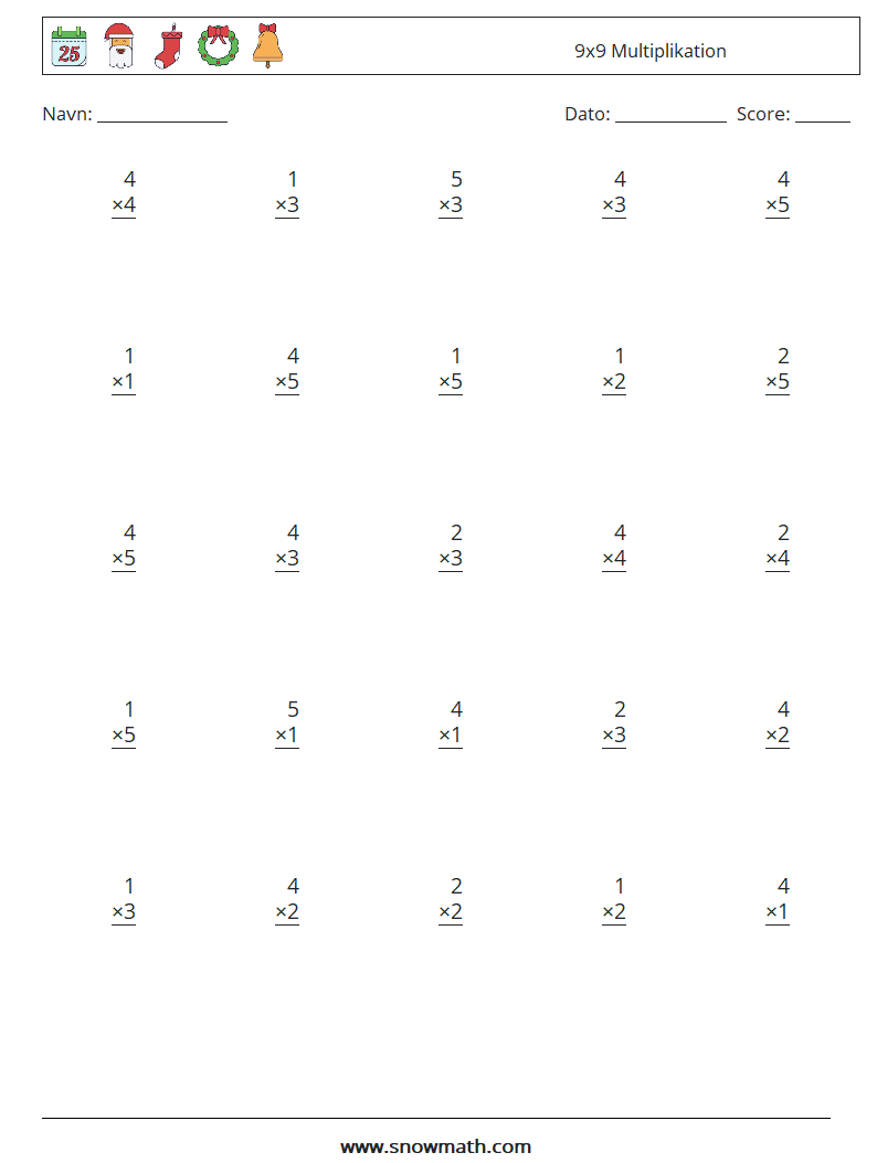 (25) 9x9 Multiplikation