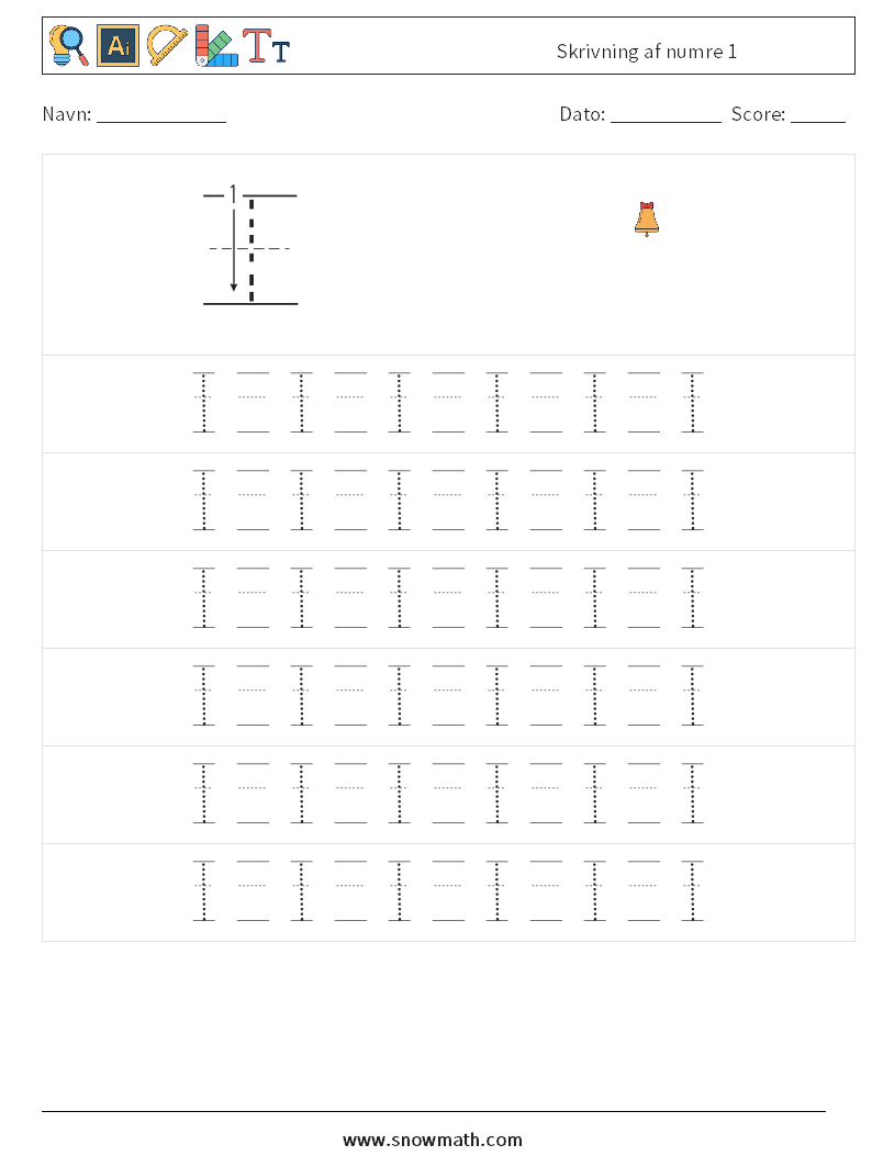 Skrivning af numre 1 Matematiske regneark 17