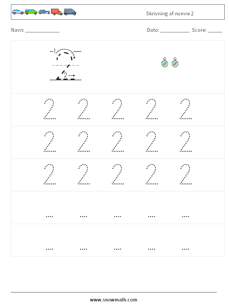 Skrivning af numre 2 Matematiske regneark 11