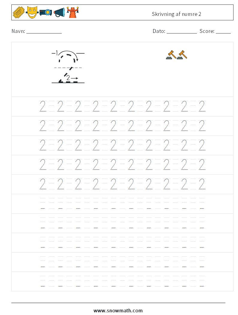 Skrivning af numre 2 Matematiske regneark 15