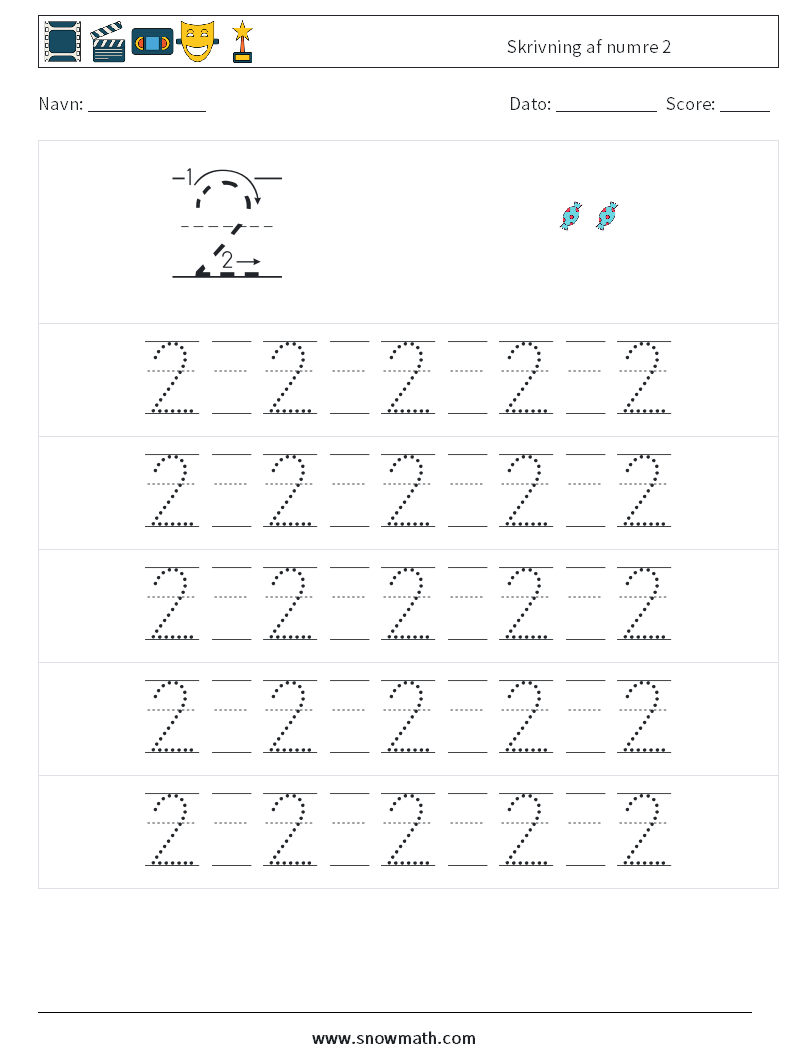 Skrivning af numre 2 Matematiske regneark 21