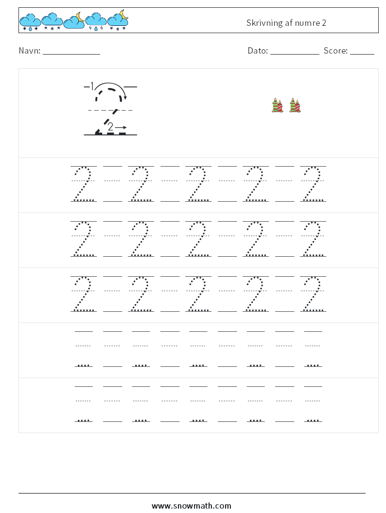 Skrivning af numre 2 Matematiske regneark 23