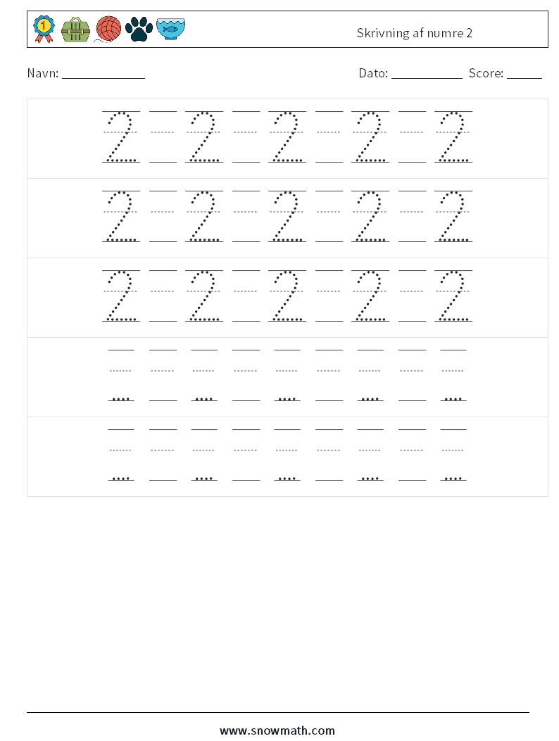 Skrivning af numre 2 Matematiske regneark 24