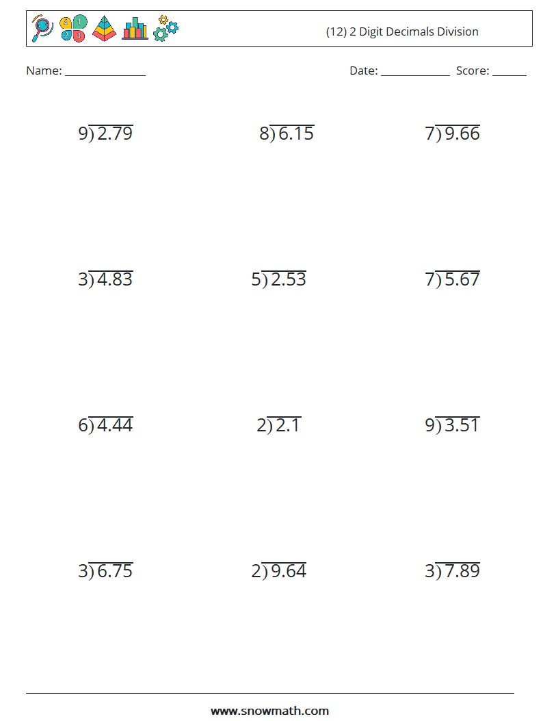 2222) 22 digit decimals division Math Worksheets 22Math Worksheets For Dividing Decimals Worksheet Pdf