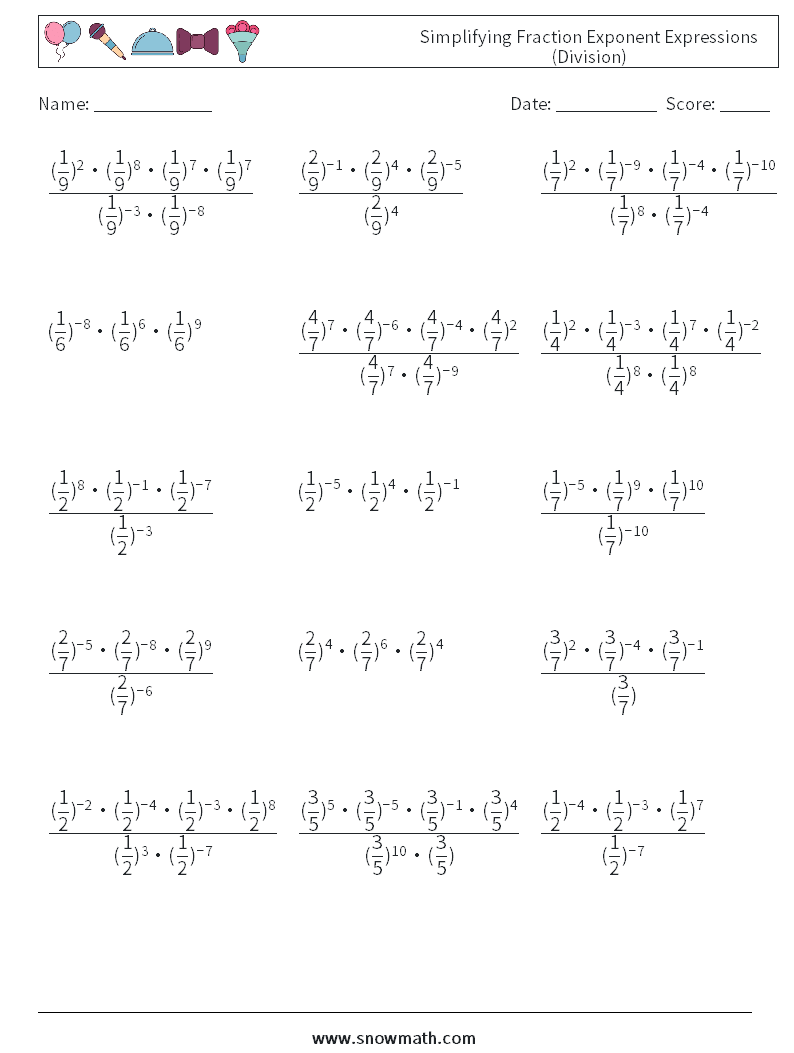 Simplifying Fraction Exponent Expressions (Division)