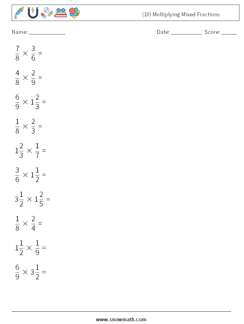 United Kingdom (21) multiplying mixed fractions Math Worksheets Regarding Multiplying Mixed Fractions Worksheet