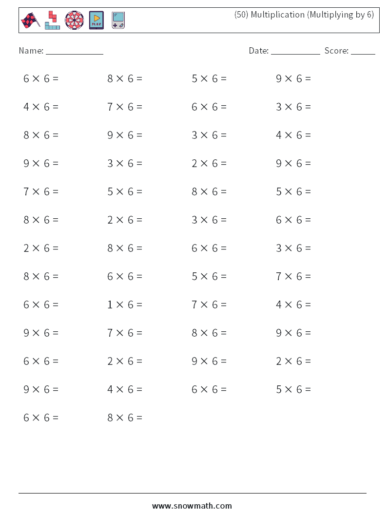 Canada (22) multiplication (multiplying by 22) Math Worksheets With Regard To Multiplying By 6 Worksheet