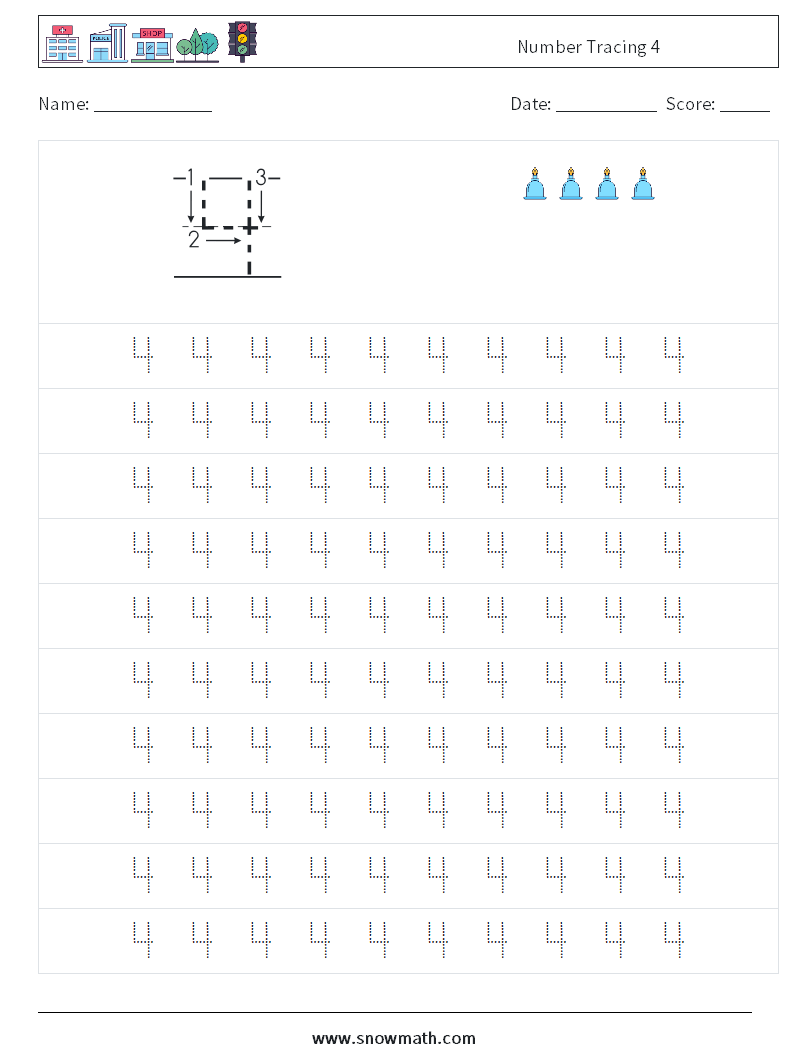 Number Tracing 4