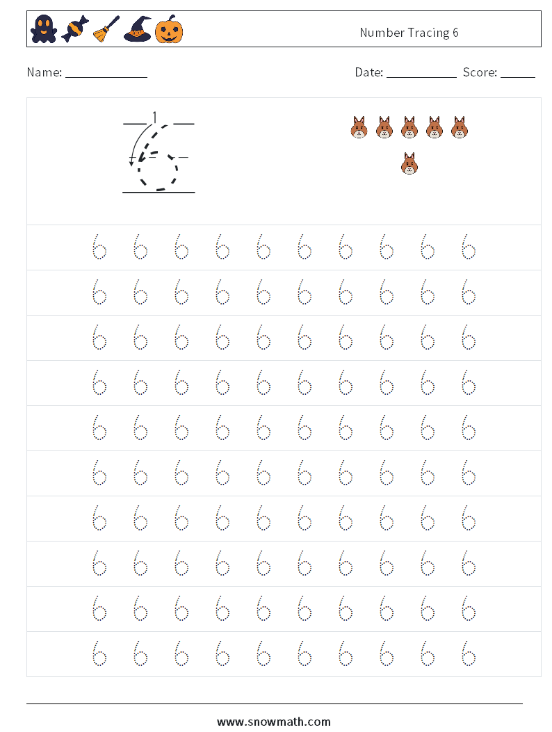 Number Tracing 6