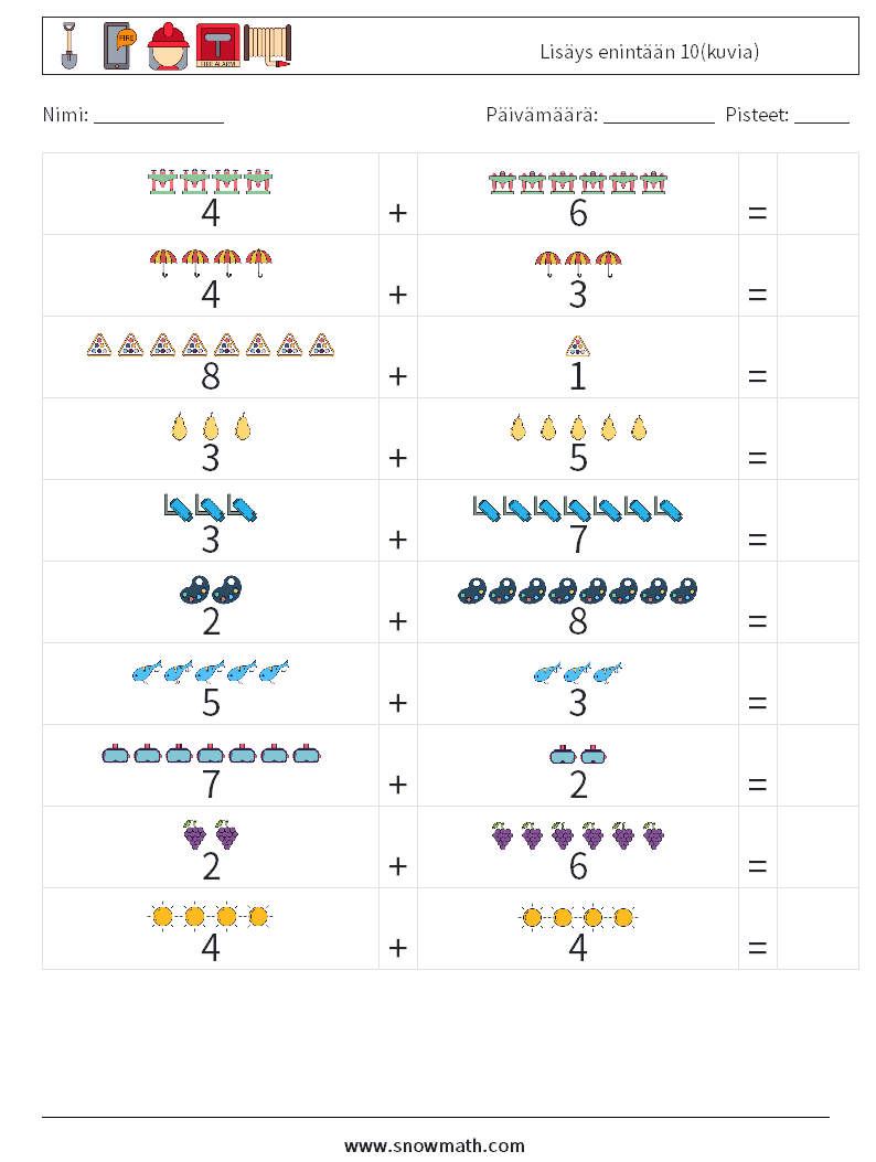 Lisäys enintään 10(kuvia) Matematiikan laskentataulukot 1