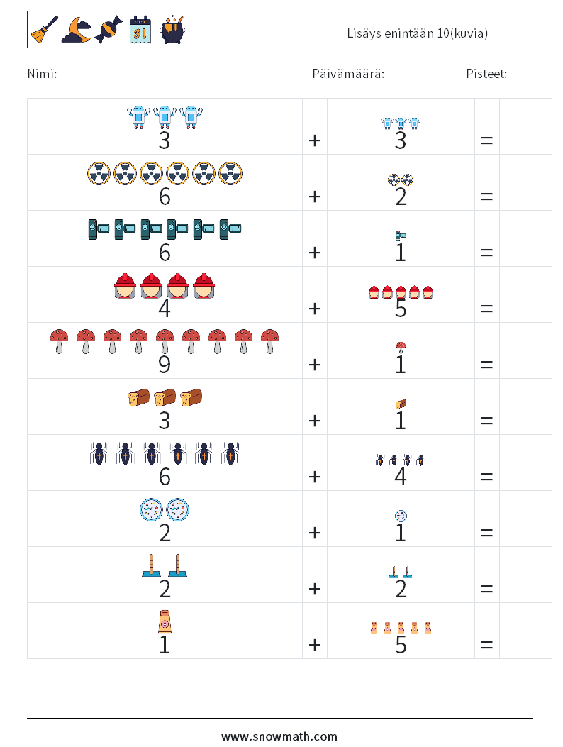 Lisäys enintään 10(kuvia) Matematiikan laskentataulukot 13