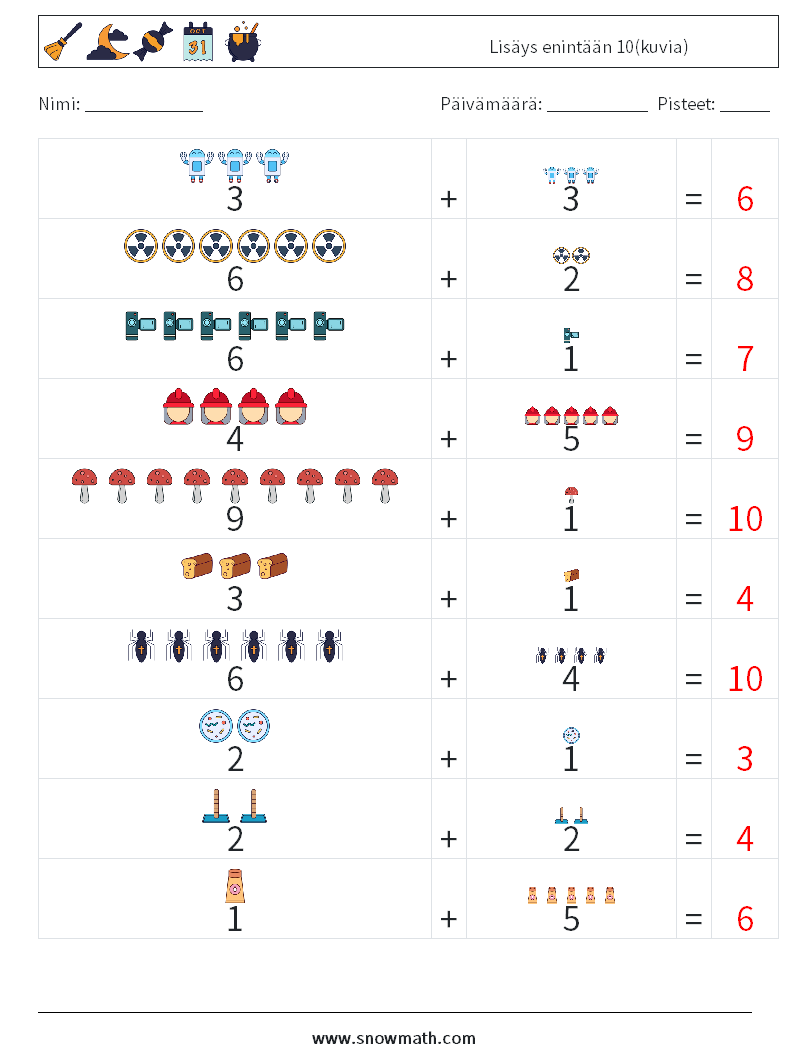 Lisäys enintään 10(kuvia) Matematiikan laskentataulukot 13 Kysymys, vastaus