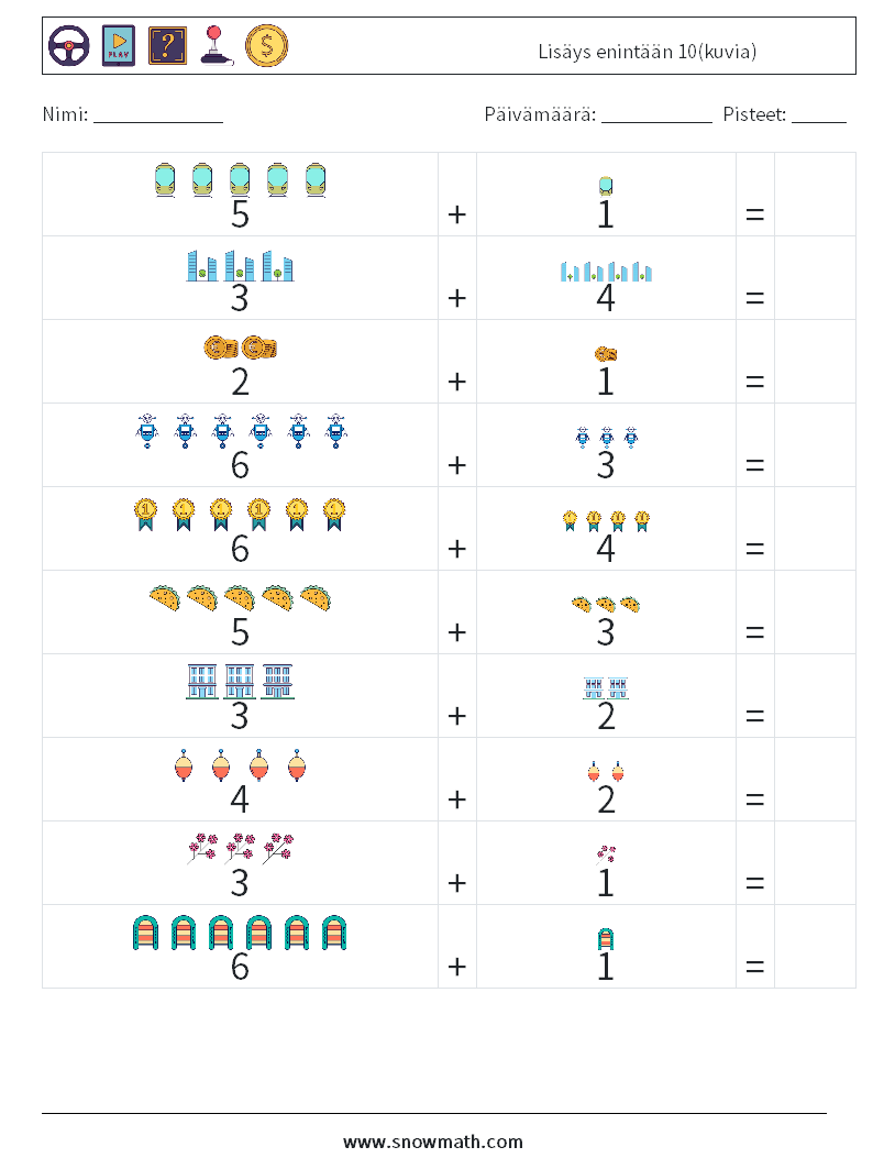 Lisäys enintään 10(kuvia) Matematiikan laskentataulukot 15