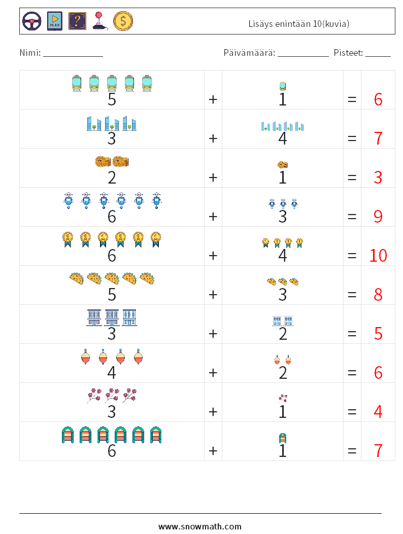 Lisäys enintään 10(kuvia) Matematiikan laskentataulukot 15 Kysymys, vastaus