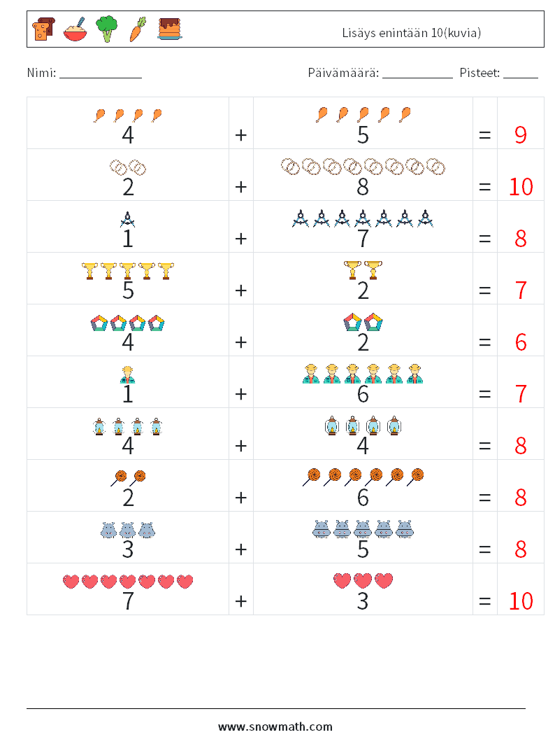 Lisäys enintään 10(kuvia) Matematiikan laskentataulukot 16 Kysymys, vastaus