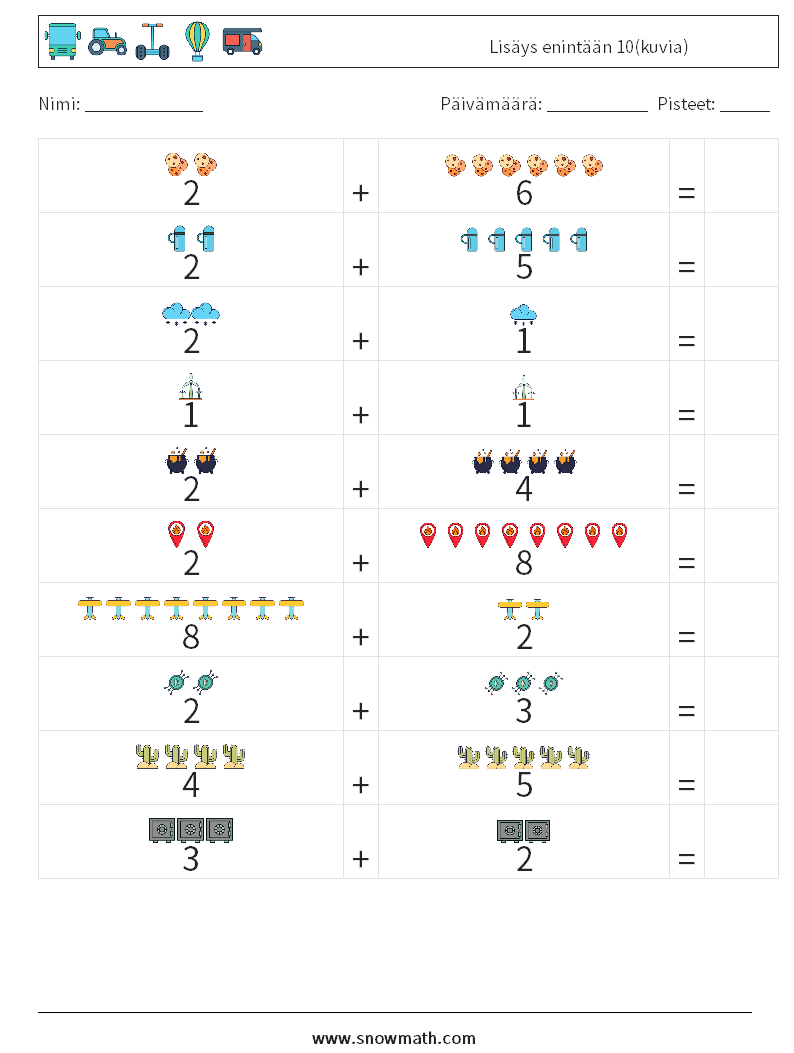 Lisäys enintään 10(kuvia) Matematiikan laskentataulukot 18