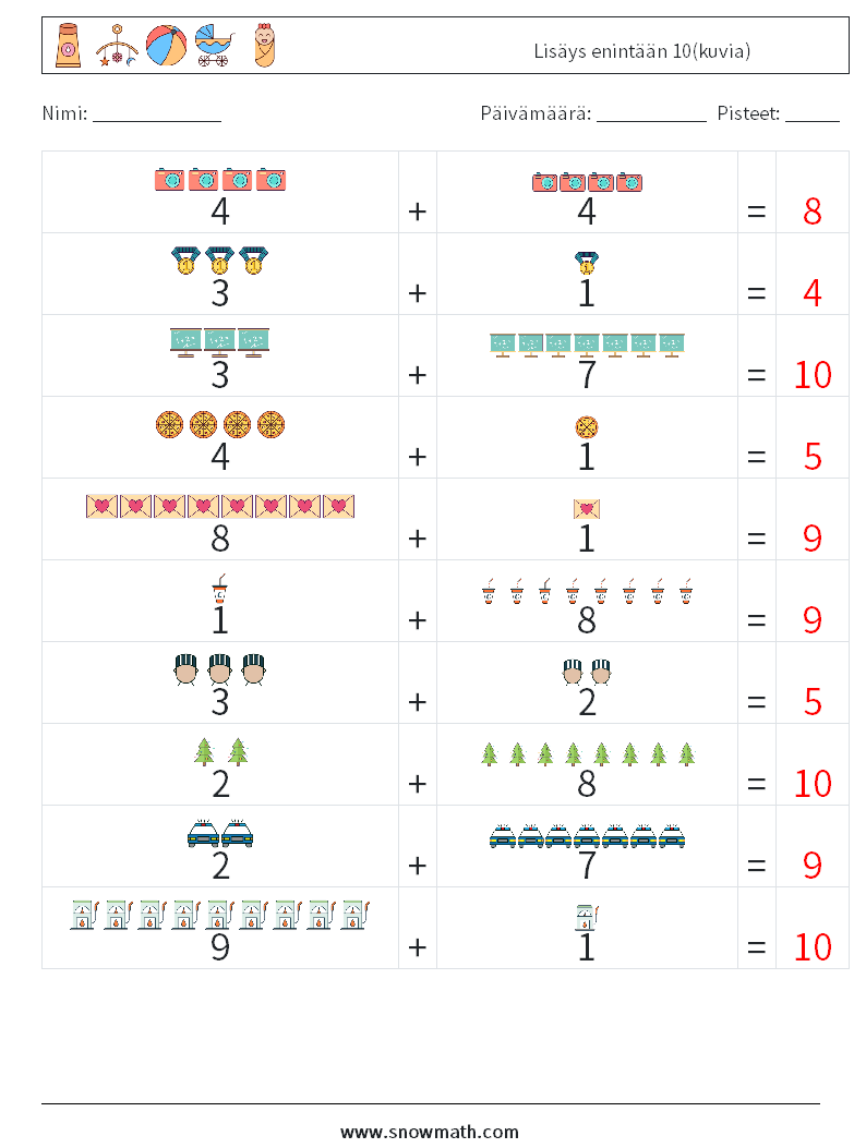 Lisäys enintään 10(kuvia) Matematiikan laskentataulukot 2 Kysymys, vastaus