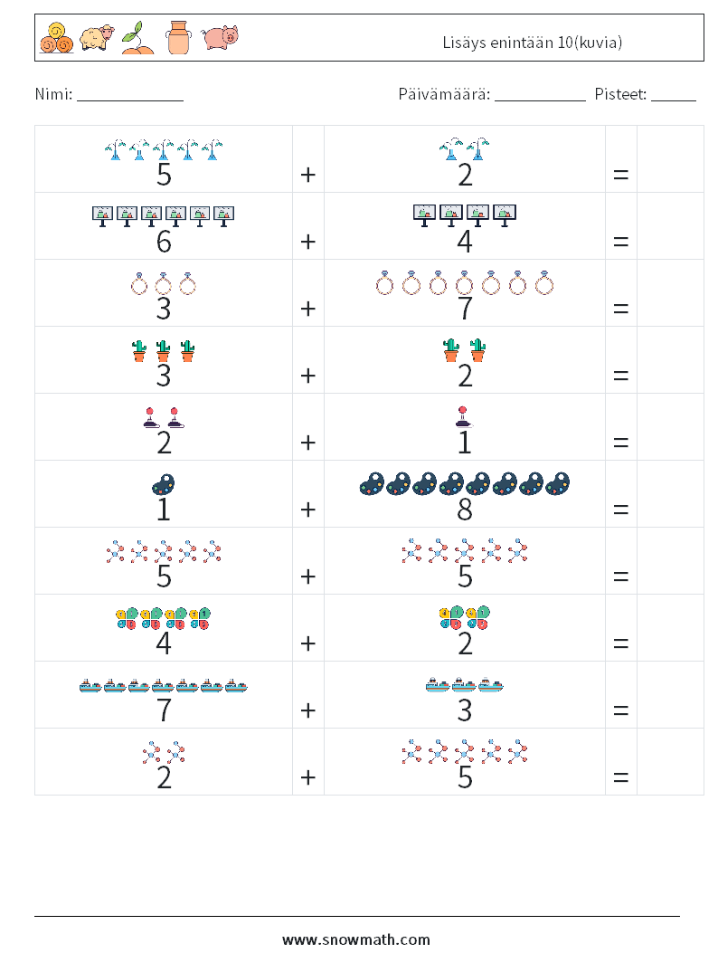 Lisäys enintään 10(kuvia) Matematiikan laskentataulukot 3