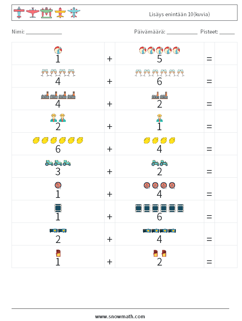 Lisäys enintään 10(kuvia) Matematiikan laskentataulukot 5