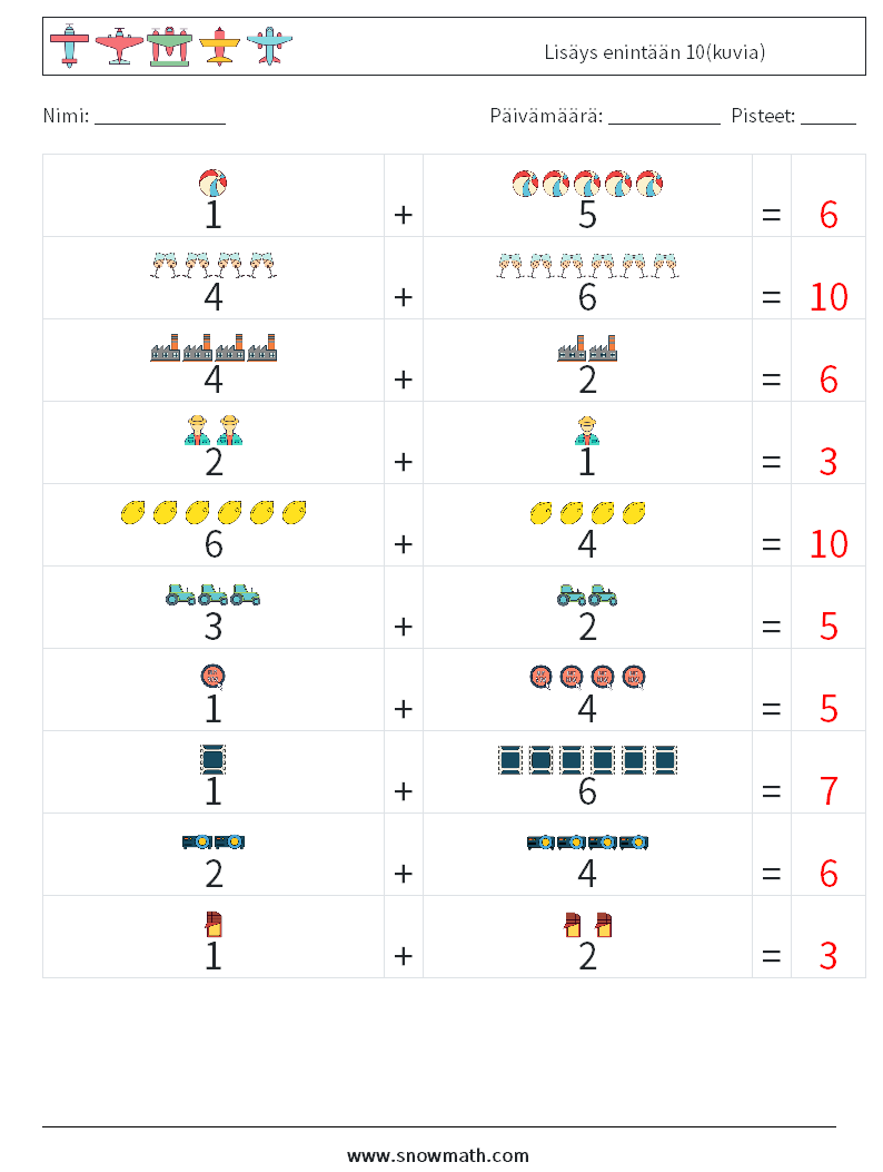 Lisäys enintään 10(kuvia) Matematiikan laskentataulukot 5 Kysymys, vastaus