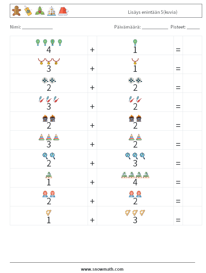 Lisäys enintään 5(kuvia) Matematiikan laskentataulukot 15