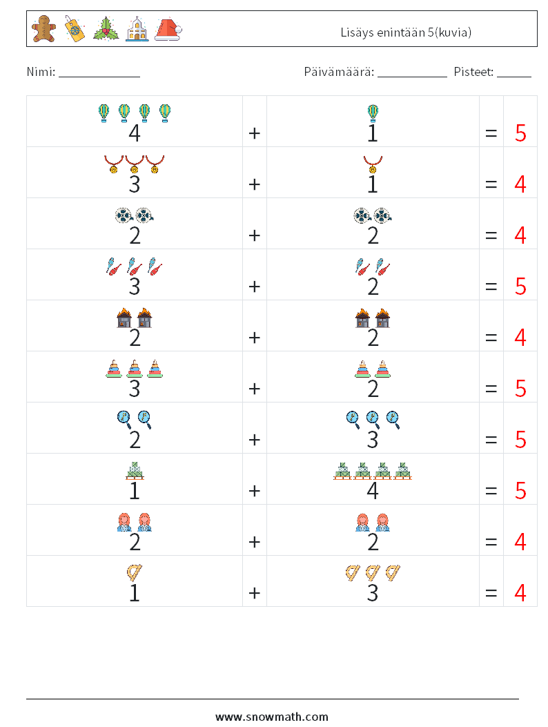 Lisäys enintään 5(kuvia) Matematiikan laskentataulukot 15 Kysymys, vastaus