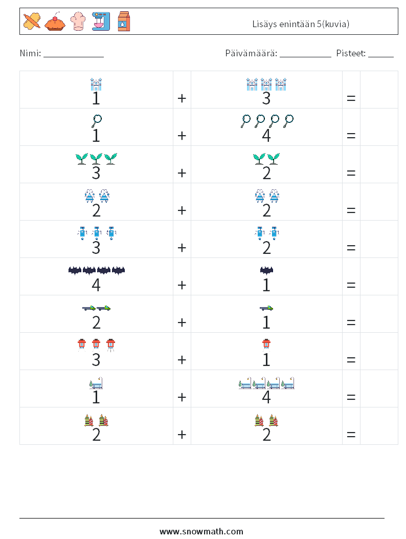 Lisäys enintään 5(kuvia) Matematiikan laskentataulukot 18