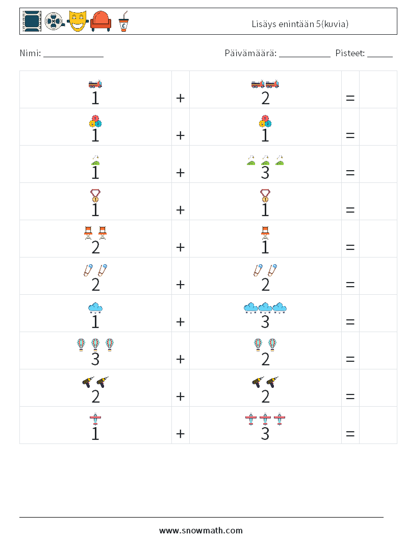 Lisäys enintään 5(kuvia) Matematiikan laskentataulukot 5