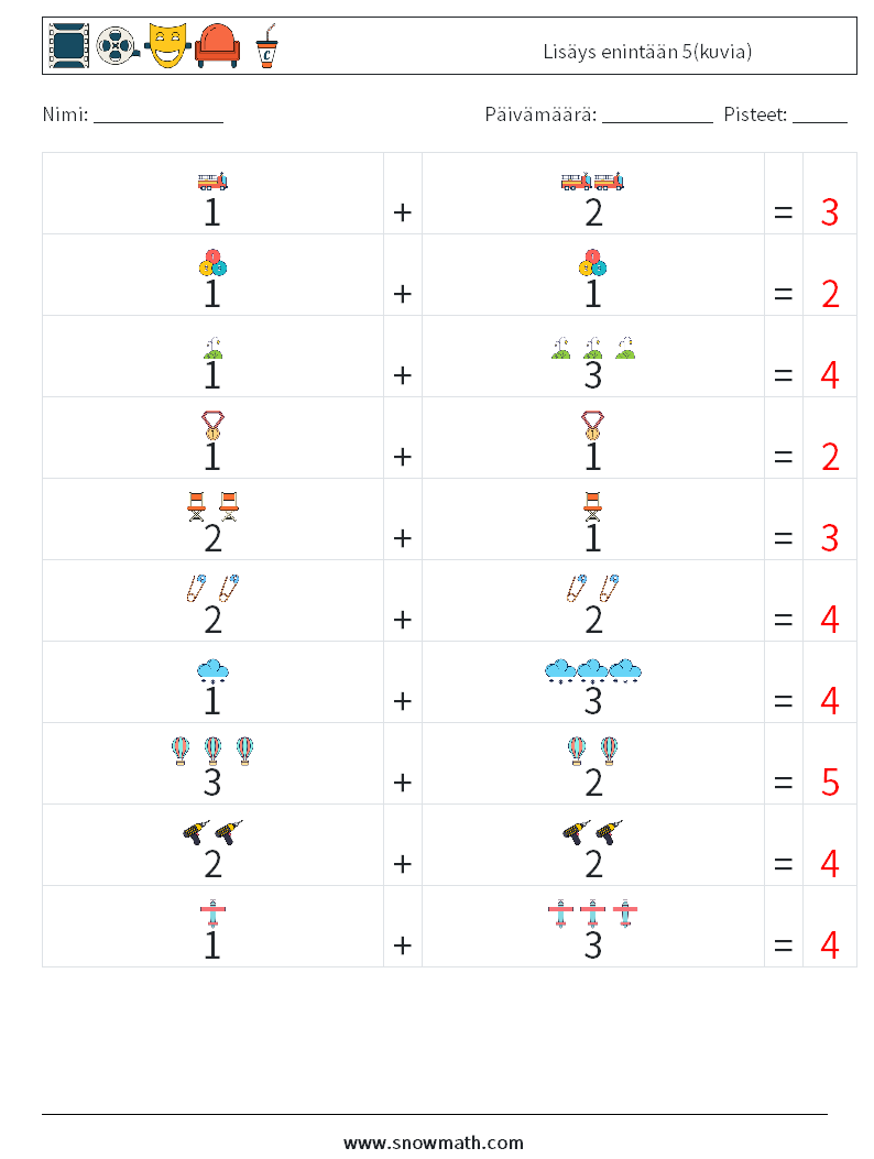 Lisäys enintään 5(kuvia) Matematiikan laskentataulukot 5 Kysymys, vastaus