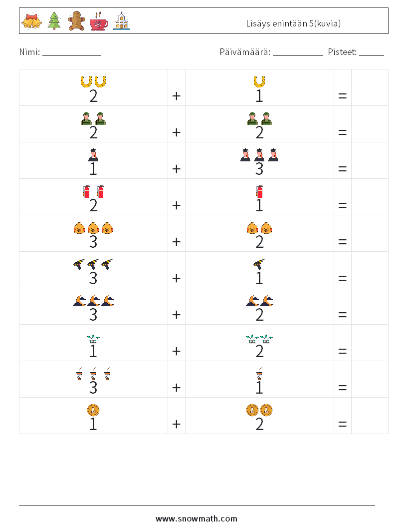 Lisäys enintään 5(kuvia) Matematiikan laskentataulukot 8