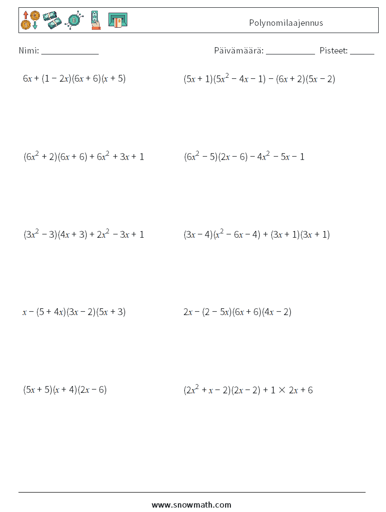Polynomilaajennus Matematiikan laskentataulukot 4