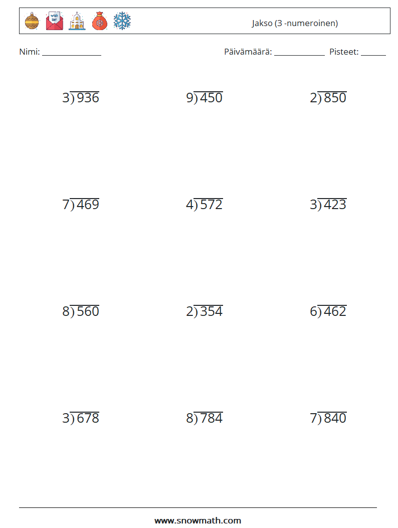 (12) Jakso (3 -numeroinen) Matematiikan laskentataulukot 14