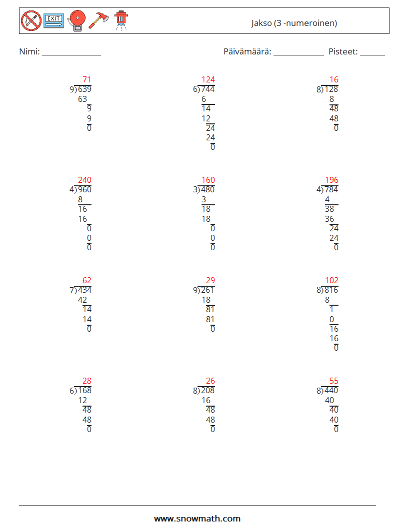 (12) Jakso (3 -numeroinen) Matematiikan laskentataulukot 17 Kysymys, vastaus