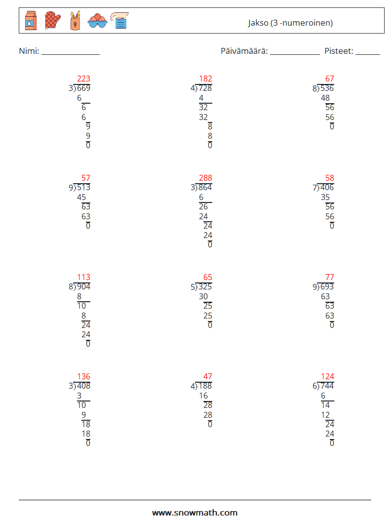 (12) Jakso (3 -numeroinen) Matematiikan laskentataulukot 4 Kysymys, vastaus