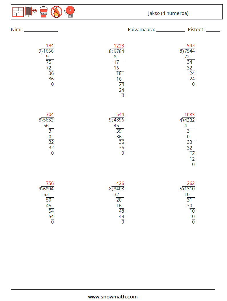 (9) Jakso (4 numeroa) Matematiikan laskentataulukot 18 Kysymys, vastaus