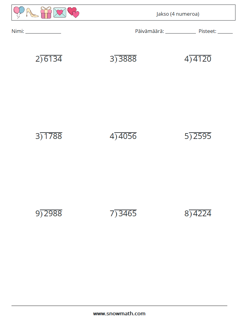 (9) Jakso (4 numeroa) Matematiikan laskentataulukot 6