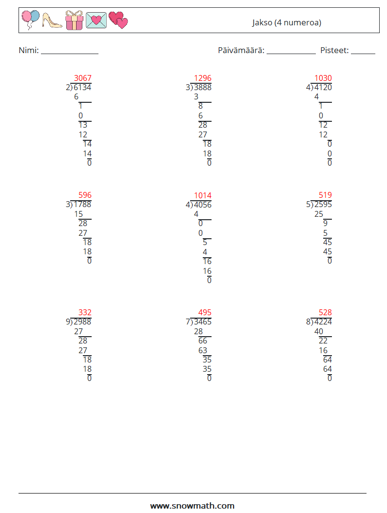 (9) Jakso (4 numeroa) Matematiikan laskentataulukot 6 Kysymys, vastaus