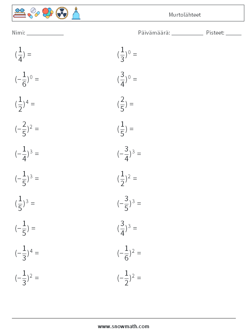 Murtolähteet Matematiikan laskentataulukot 5