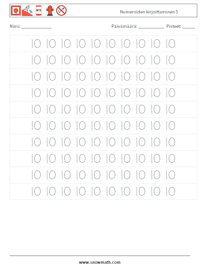 Numeroiden kirjoittaminen 5 Matematiikan laskentataulukot 2