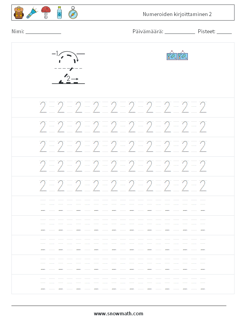 Numeroiden kirjoittaminen 2 Matematiikan laskentataulukot 15