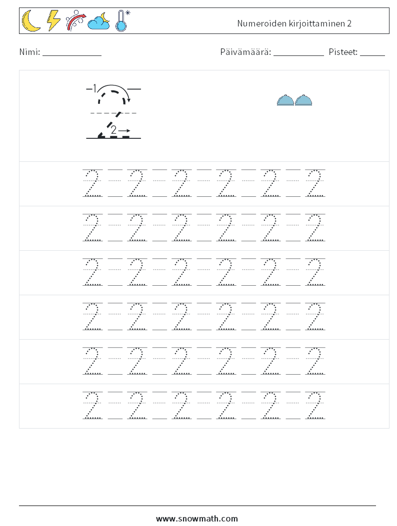 Numeroiden kirjoittaminen 2 Matematiikan laskentataulukot 17