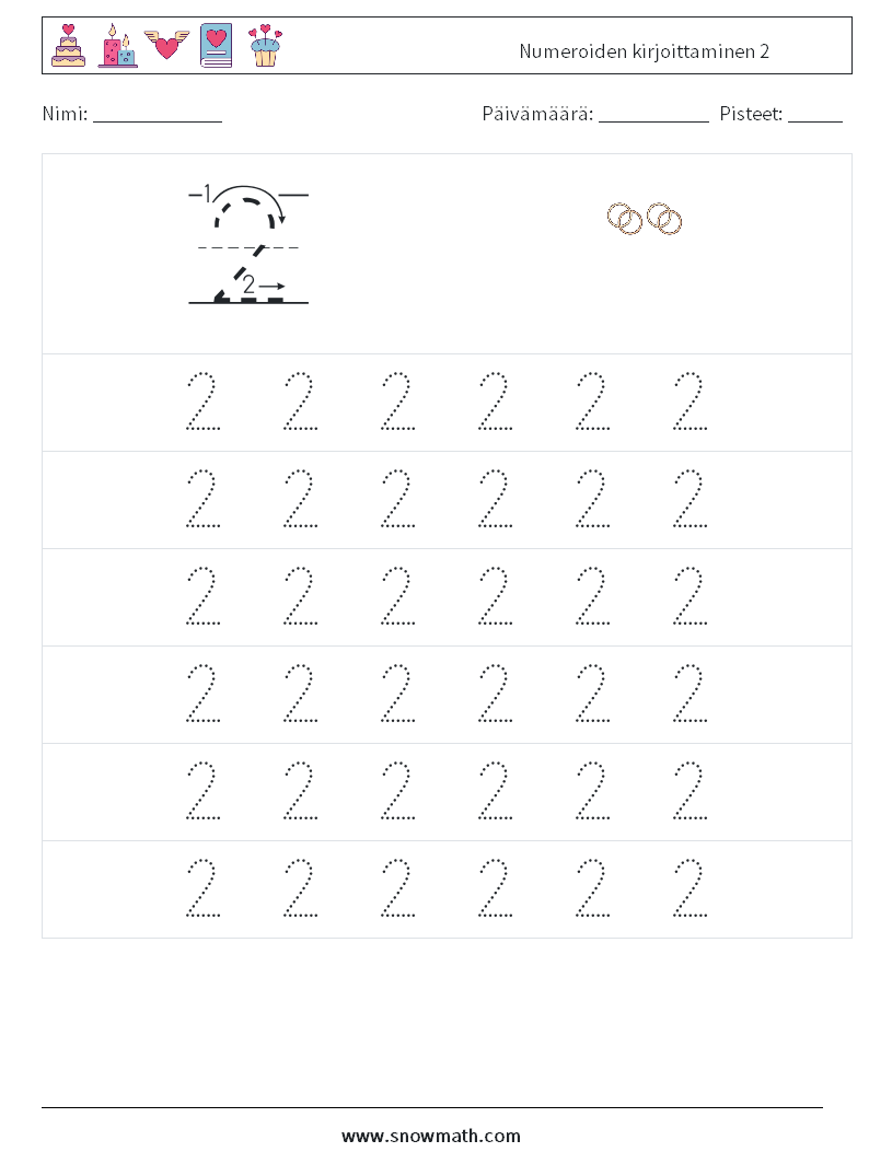 Numeroiden kirjoittaminen 2 Matematiikan laskentataulukot 5