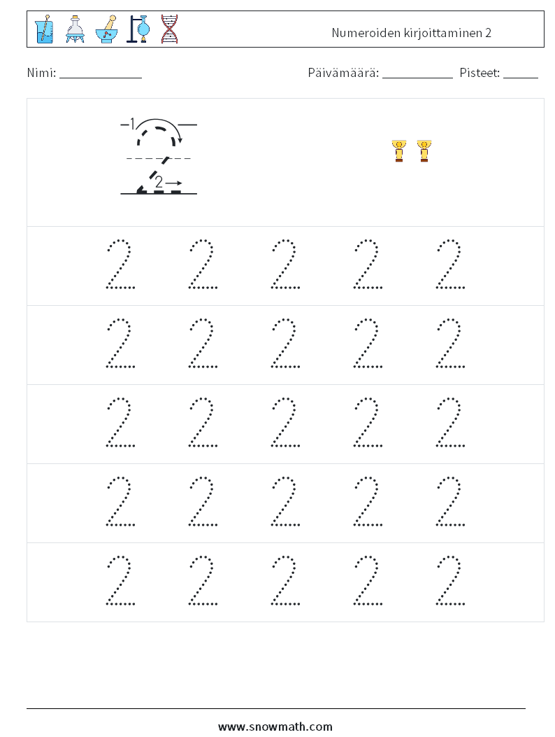 Numeroiden kirjoittaminen 2 Matematiikan laskentataulukot 9