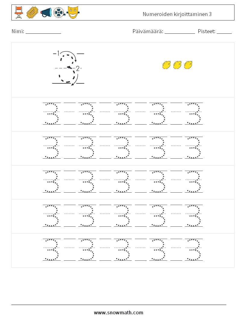 Numeroiden kirjoittaminen 3 Matematiikan laskentataulukot 21