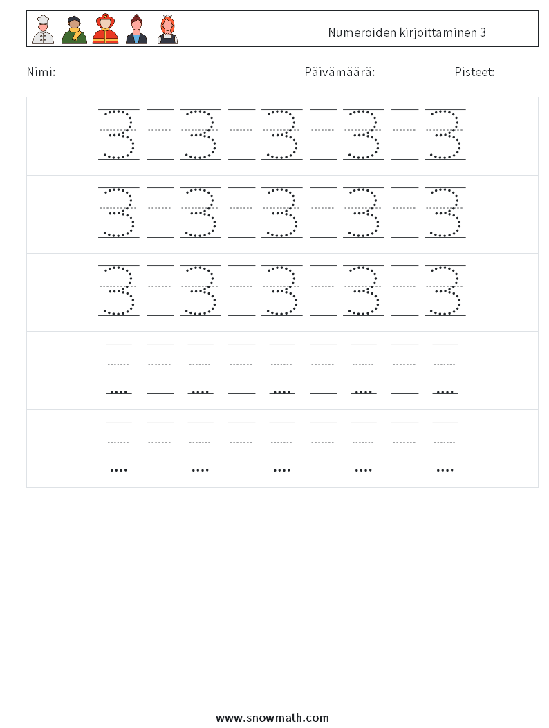 Numeroiden kirjoittaminen 3 Matematiikan laskentataulukot 24