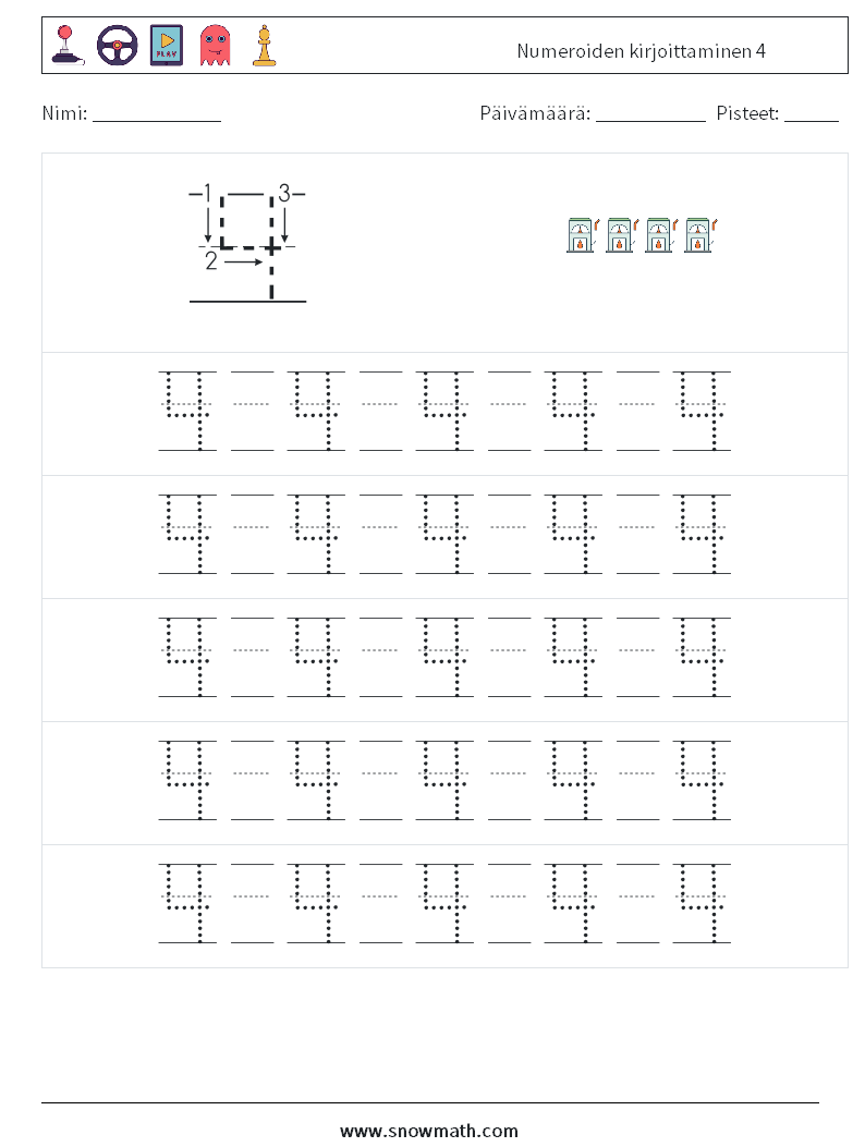 Numeroiden kirjoittaminen 4 Matematiikan laskentataulukot 21