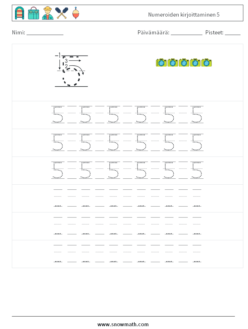 Numeroiden kirjoittaminen 5 Matematiikan laskentataulukot 19