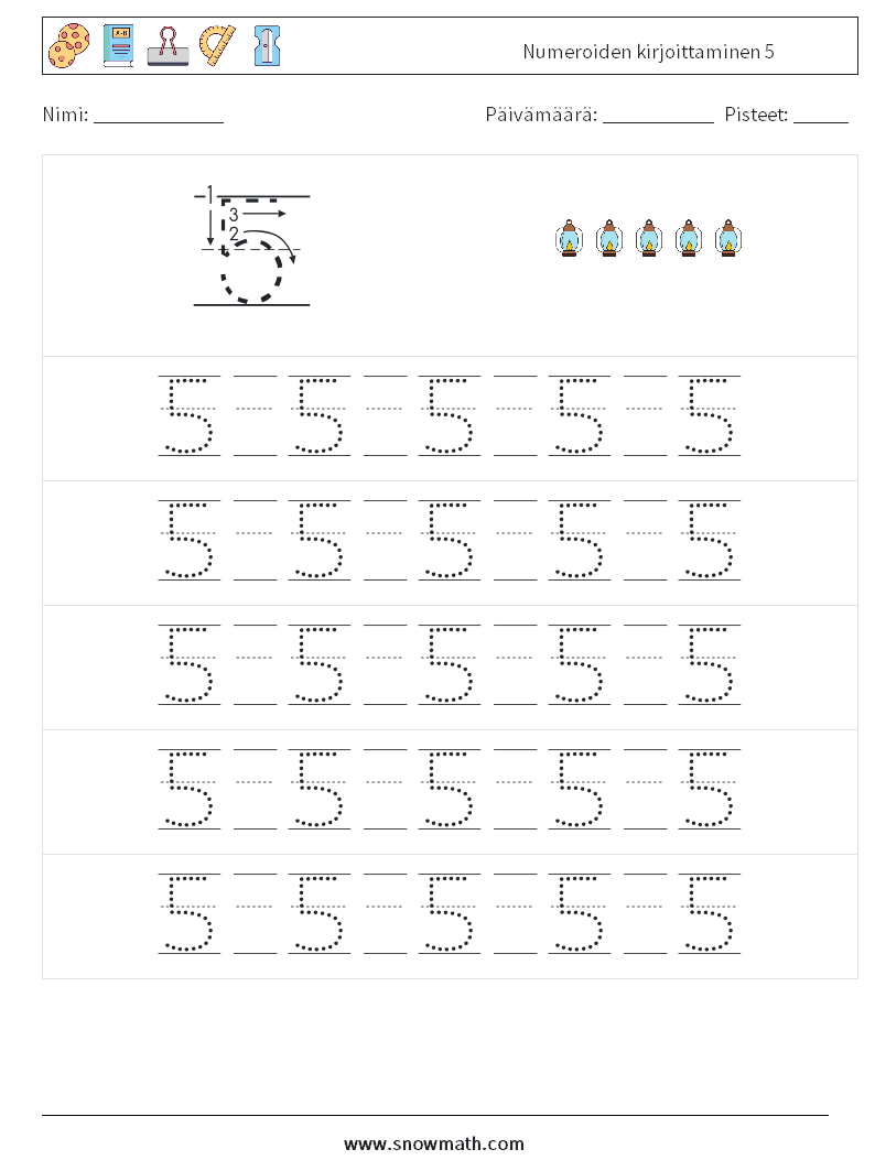 Numeroiden kirjoittaminen 5 Matematiikan laskentataulukot 21